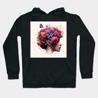 Beautiful flower hair girl Hoodie